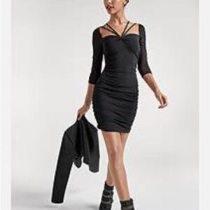 VENUS Black Strappy Mini Dress